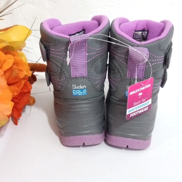 SKECHERS KIDS COLD RATED 29°C WATERPROOF INSULATED RAIN SNOW BOOTS SIZE 8 NWT - Picture 5 of 11
